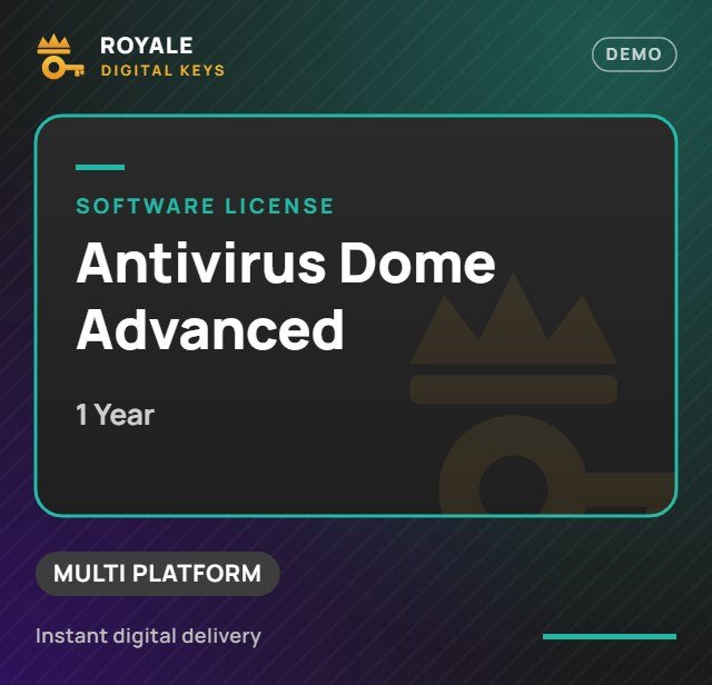 Antivirus Dome Advanced (1 Year) — Royale Digital Keys (visuel de démo)