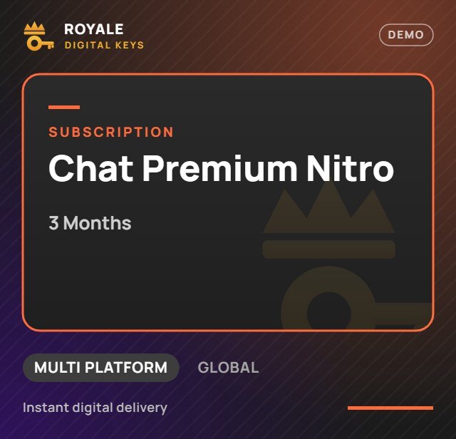 Chat Premium Nitro (3 Months) — Royale Digital Keys (visuel de démo)