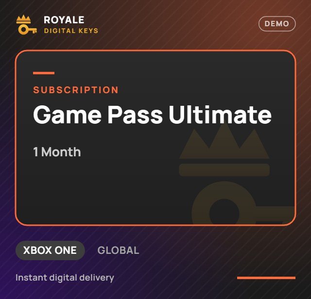 Game Pass Ultimate (1 Month) — Royale Digital Keys (visuel de démo)