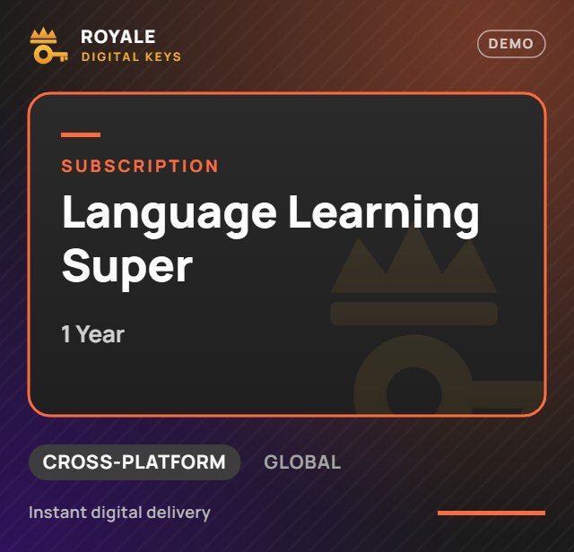 Language Learning Super (1 Year) — Royale Digital Keys (visuel de démo)