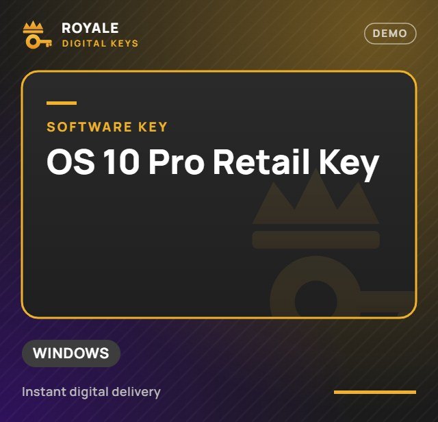 OS 10 Pro Retail Key — Royale Digital Keys (visuel de démo)