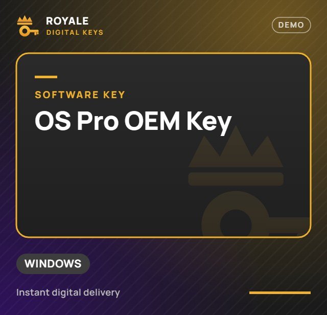OS Pro OEM Key — Royale Digital Keys (visuel de démo)