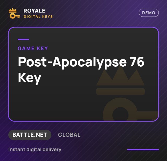 Post-Apocalypse 76 Key — Royale Digital Keys (visuel de démo)