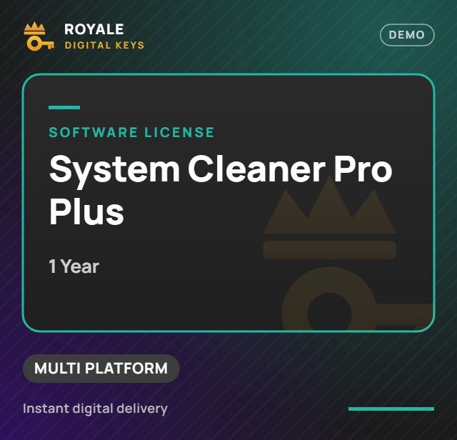 System Cleaner Pro Plus (1 Year) — Royale Digital Keys (visuel de démo)